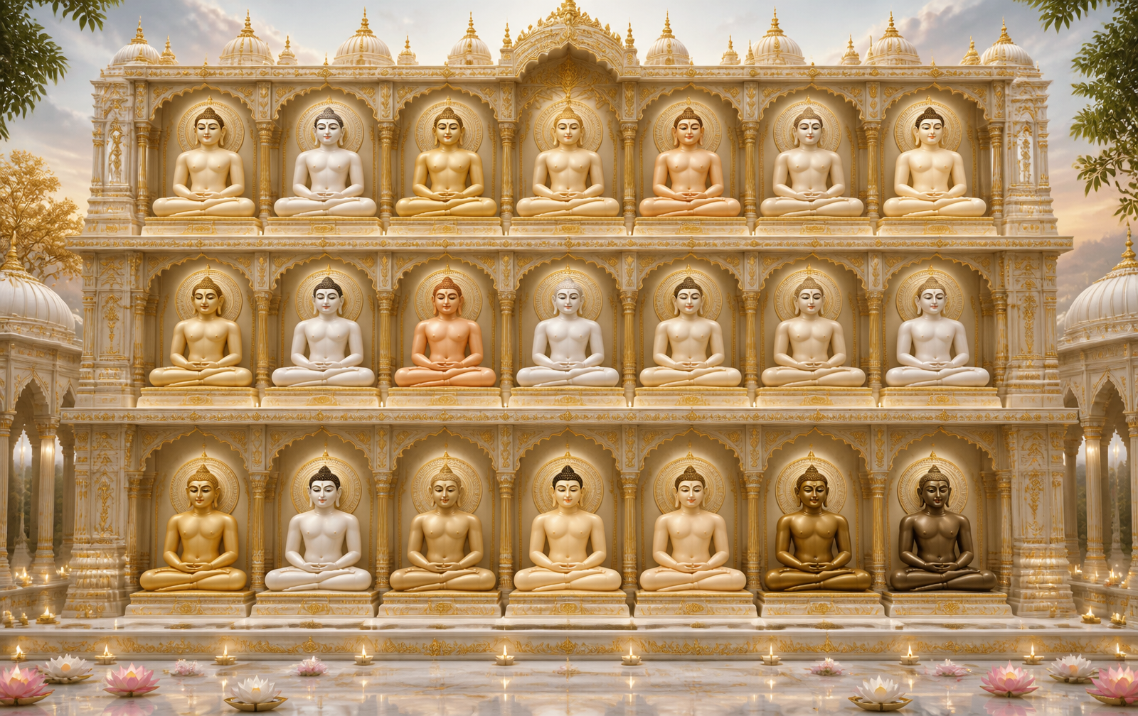 Complete source painting of the twenty-four Jain Tirthankaras